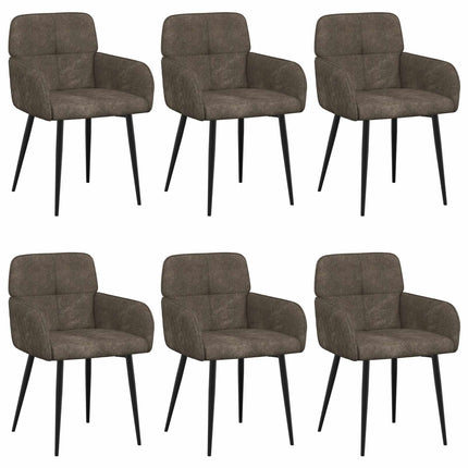 Spisestole 6 pcs Faux Suede Læder Mørkegrå 59 x 56,5 x 85 cm