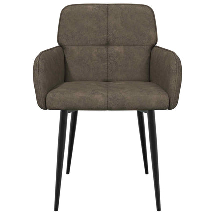 Spisestole 6 stk. Faux Suede Læder Mørkegrå 59 x 56,5 x 85 cm