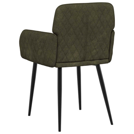 Spisestole 6 stk. Faux Suede Læder Army Grøn 59 x 56,5 x 85 cm