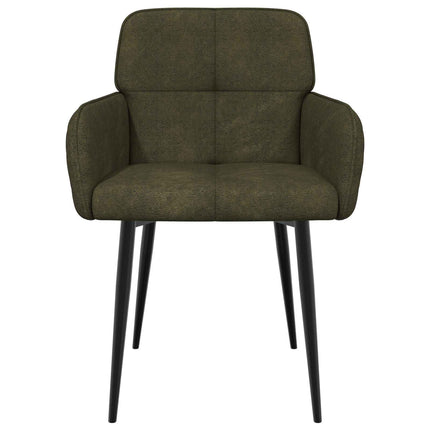 Spisestole 6 stk. Faux Suede Læder Army Grøn 59 x 56,5 x 85 cm