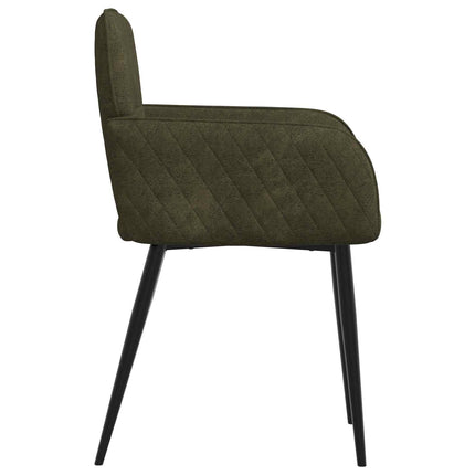 Spisestole 6 stk. Faux Suede Læder Army Grøn 59 x 56,5 x 85 cm