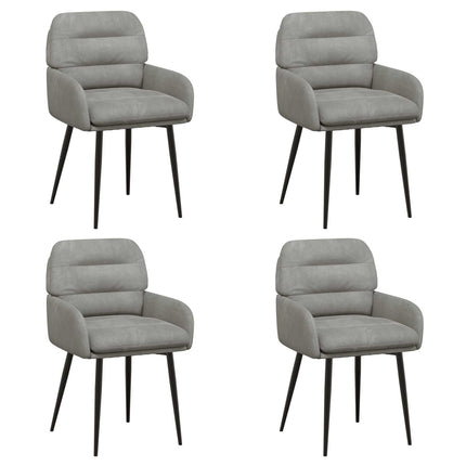 Spisestole 4 pcs Velour (V) Lysegrå 59 x 59,5 x 90 cm