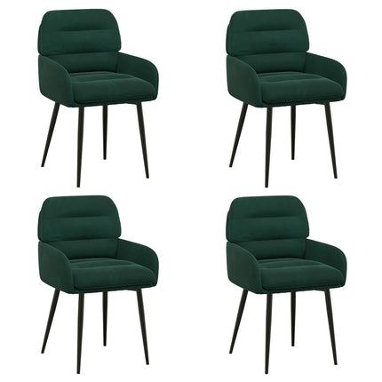 Spisestole 4 pcs Velour (V) Mørkegrøn 59 x 59,5 x 90 cm