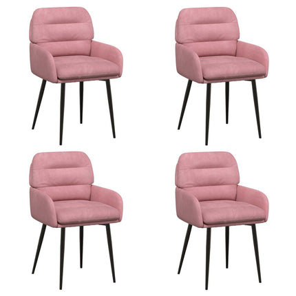 Spisestole 4 pcs Velour (V) Lyserød 59 x 59,5 x 90 cm