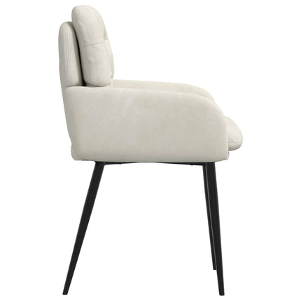 Spisestole 4 stk. Fløjl Cremefarvet 59 x 59,5 x 90 cm