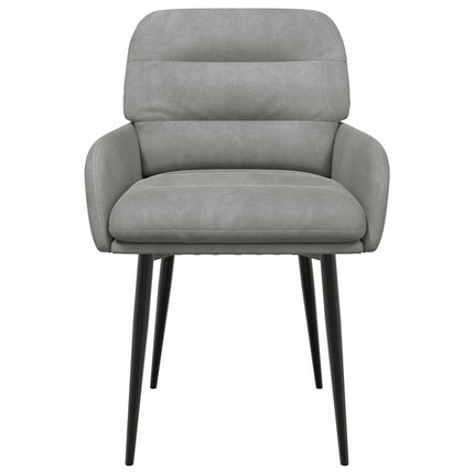 Spisestole 6 stk. Fløjl Lysegrå 59 x 59,5 x 90 cm