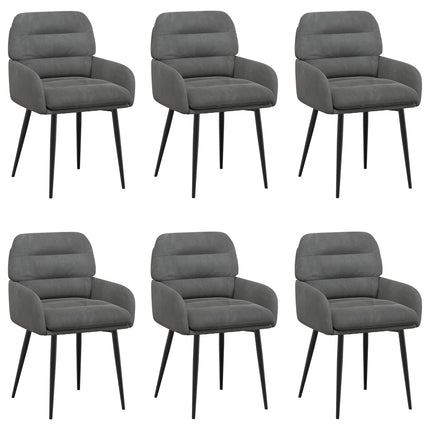 Spisestole 6 pcs Velour (V) Mørkegrå 59 x 59,5 x 90 cm