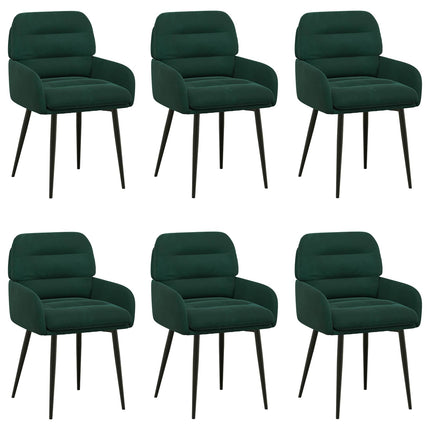 Spisestole 6 stk. Fløjl Mørkegrøn 59 x 59,5 x 90 cm