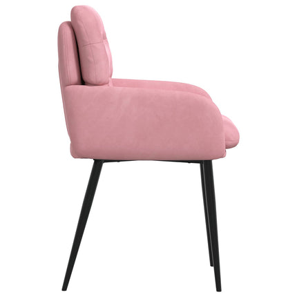 Spisestole 6 stk. Fløjl Lyserød 59 x 59,5 x 90 cm