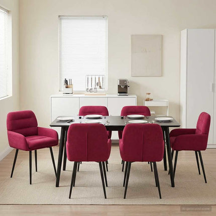 Spisestole 6 pcs Velour (V) Vinrød 59 x 59,5 x 90 cm