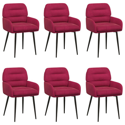 Spisestole 6 pcs Velour (V) Vinrød 59 x 59,5 x 90 cm