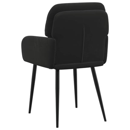 Spisestole 6 stk. Fløjl Sort 59 x 59,5 x 90 cm