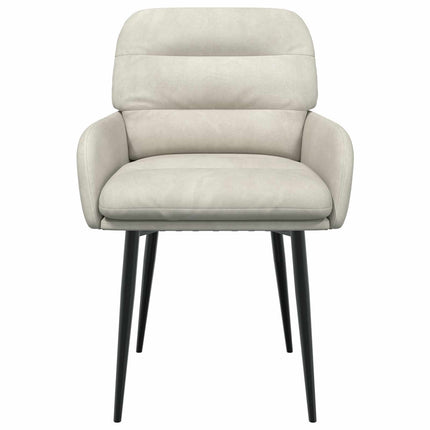 Spisestole 6 stk. Fløjl Cremefarvet 59 x 59,5 x 90 cm