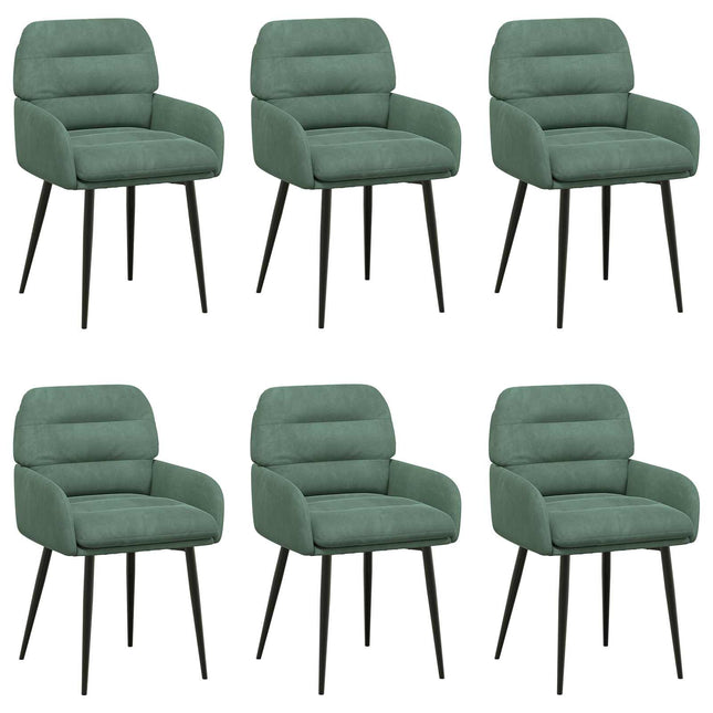 Spisestole 6 pcs Velour (V) Havgrøn 59 x 59,5 x 90 cm