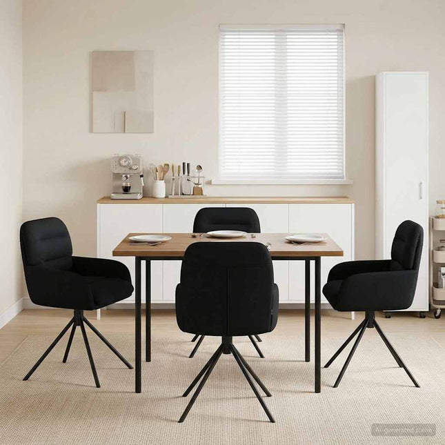 Svingende Spisestole 4 pcs Kunstlæder Sort 59 x 59,5 x 90 cm