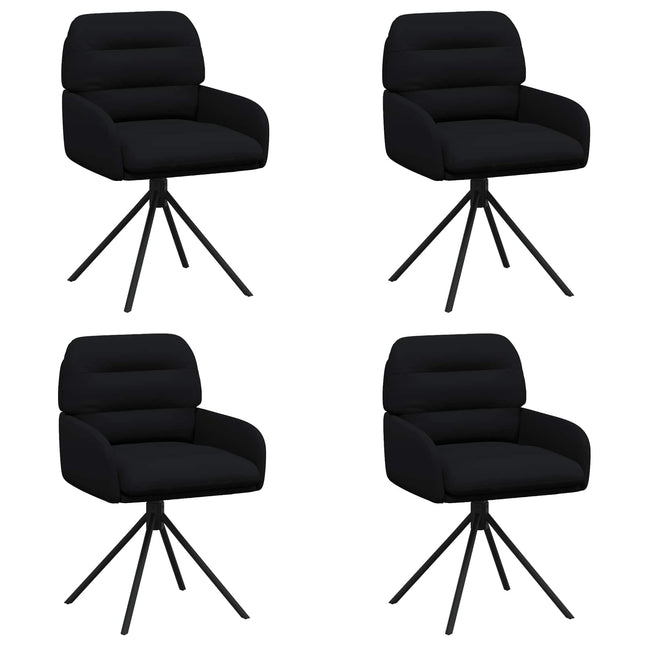 Svingende Spisestole 4 pcs Kunstlæder Sort 59 x 59,5 x 90 cm