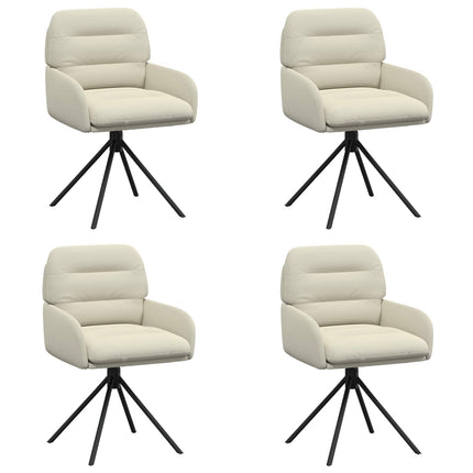 Svingende Spisestole 4 pcs Kunstlæder Cremefarvet