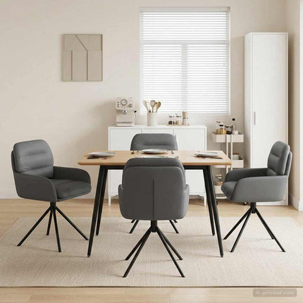 Svingende Spisestole 4 stk. Kunstlæder Grå 59 x 59,5 x 90 cm