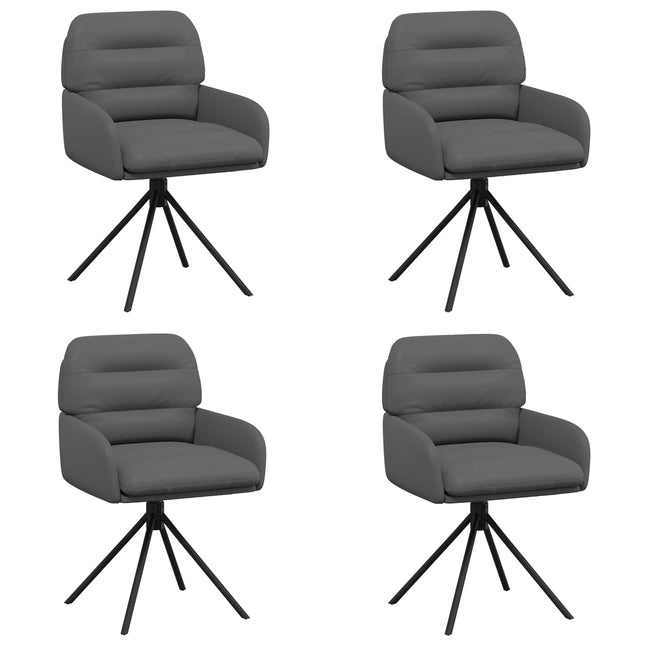 Svingende Spisestole 4 pcs Kunstlæder Grå 59 x 59,5 x 90 cm