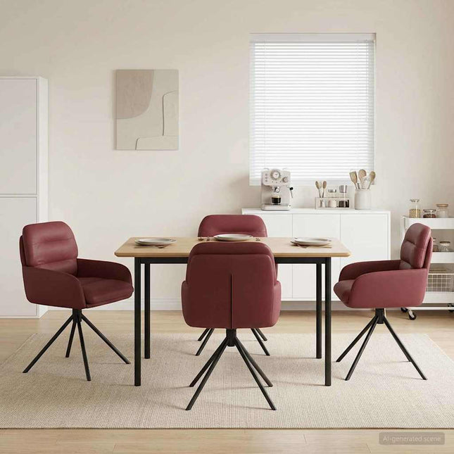 Svingende Spisestole 4 pcs Kunstlæder Vinrød 59 x 59,5 x 90 cm