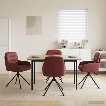 Svingende Spisestole 4 stk. Kunstlæder Vinrød 59 x 59,5 x 90 cm