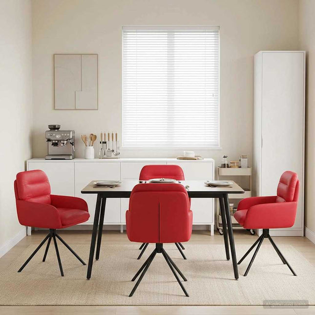 Svingende Spisestole 4 pcs Kunstlæder Rød 59 x 59,5 x 90 cm