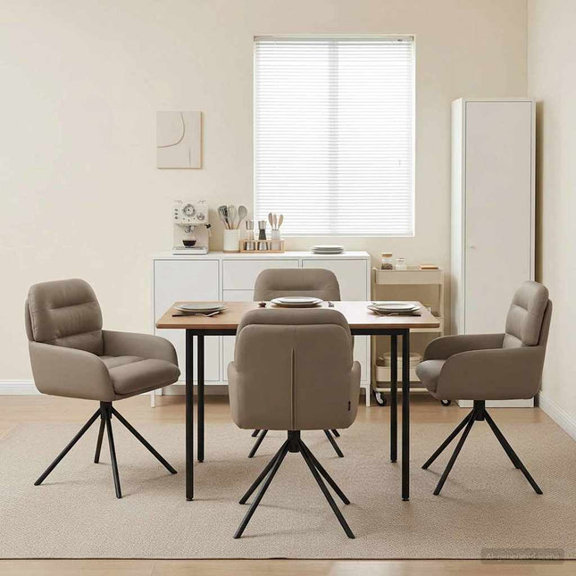Svingende Spisestole 4 pcs Kunstlæder Cappuccino