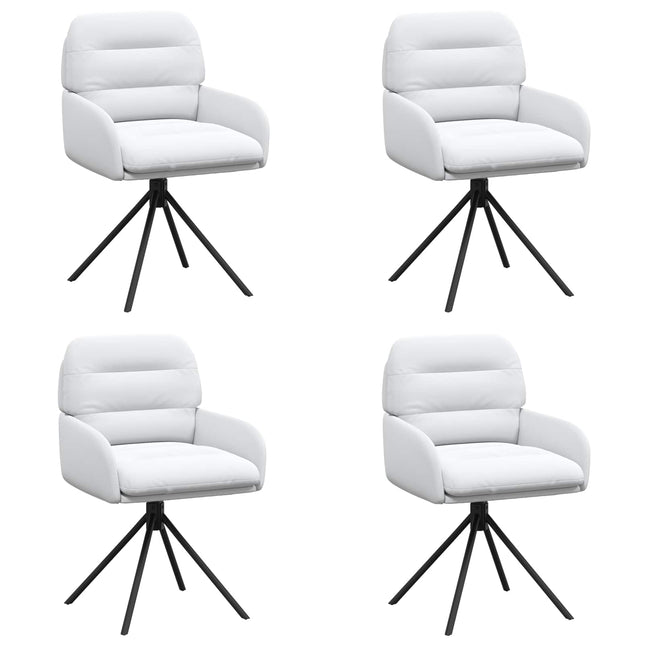 Svingende Spisestole 4 pcs Kunstlæder Hvid 59 x 59,5 x 90 cm