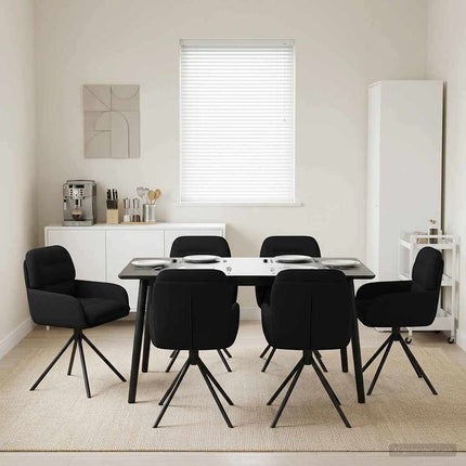 Svingende Spisestole 6 stk. Kunstlæder Sort 59 x 59,5 x 90 cm