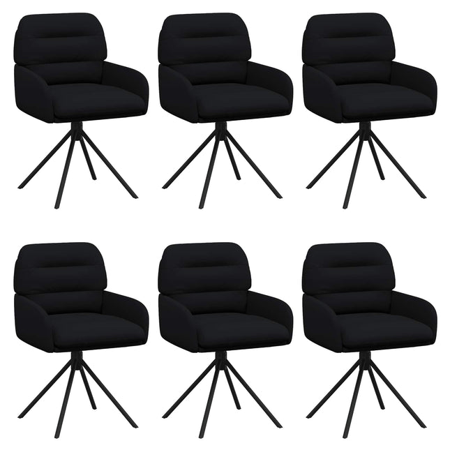 Svingende Spisestole 6 pcs Kunstlæder Sort 59 x 59,5 x 90 cm