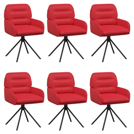 Svingende Spisestole 6 pcs Kunstlæder Rød 59 x 59,5 x 90 cm