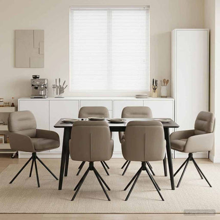 Svingende Spisestole 6 pcs Kunstlæder Cappuccino