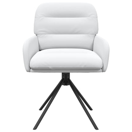Svingende Spisestole 6 stk. Kunstlæder Hvid 59 x 59,5 x 90 cm