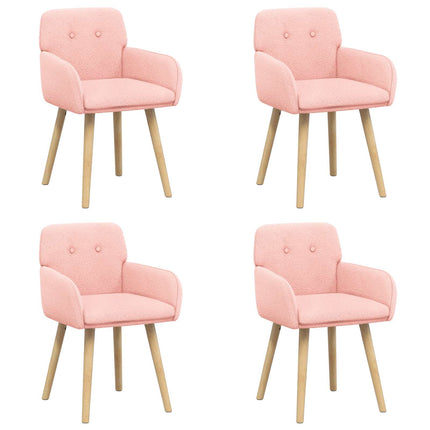 Spisestole 4 stk. Bouclé Lyserød 59 x 57 x 85 cm