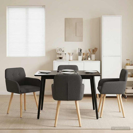 Spisestole 4 pcs Bouclé Mørkegrå 59 x 56 x 86 cm