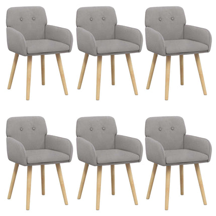 Spisestole 6 pcs Bouclé Lysegrå 59 x 56 x 86 cm