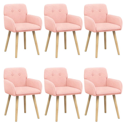Spisestole 6 pcs Bouclé Lyserød 59 x 56 x 86 cm