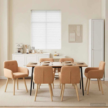 Spisestole 6 stk. Bouclé Beige 59 x 57 x 85 cm