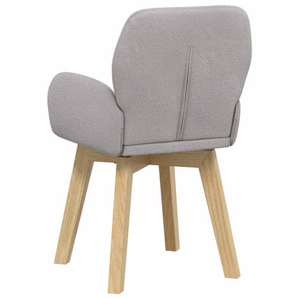 Svingende Spisestole 4 stk. Bouclé Lysegrå 54 x 58 x 87 cm
