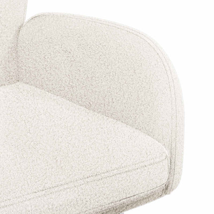 Svingende Spisestole 4 stk. Bouclé Cremefarvet 54 x 58 x 87 cm
