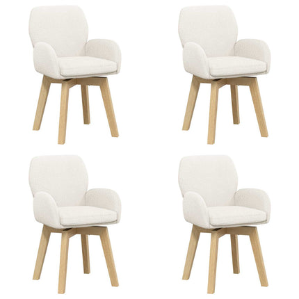 Svingende Spisestole 4 stk. Bouclé Cremefarvet 54 x 58 x 87 cm