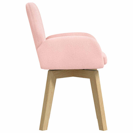 Svingende Spisestole 4 stk. Bouclé Lyserød 54 x 58 x 87 cm