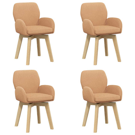 Svingende Spisestole 4 stk. Bouclé Beige 54 x 58 x 87 cm