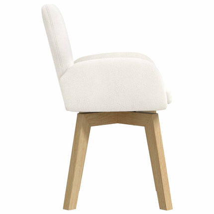 Svingende Spisestole 6 stk. Bouclé Cremefarvet 54 x 58 x 87 cm