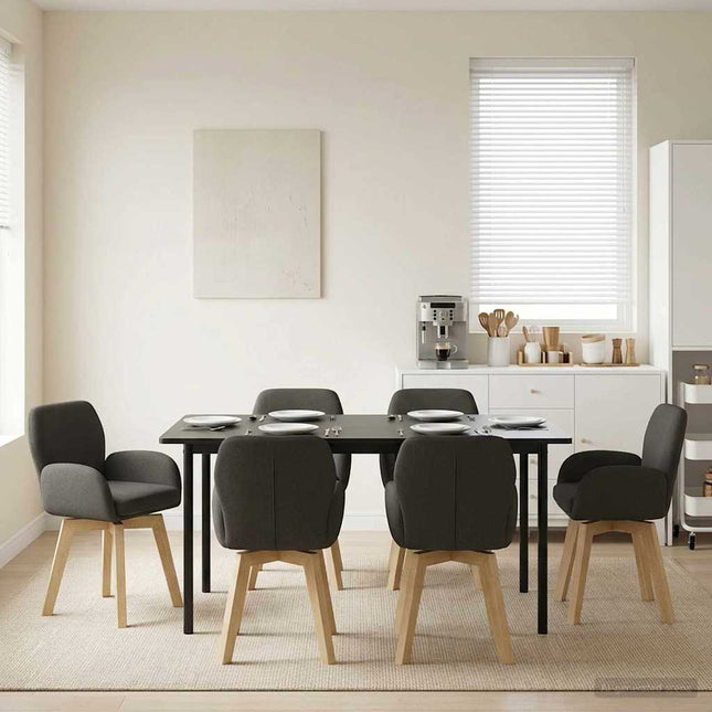 Svingende Spisestole 6 pcs Bouclé Mørkegrå 54 x 58 x 87 cm