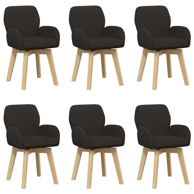Svingende Spisestole 6 pcs Bouclé Sort 54 x 58 x 87 cm