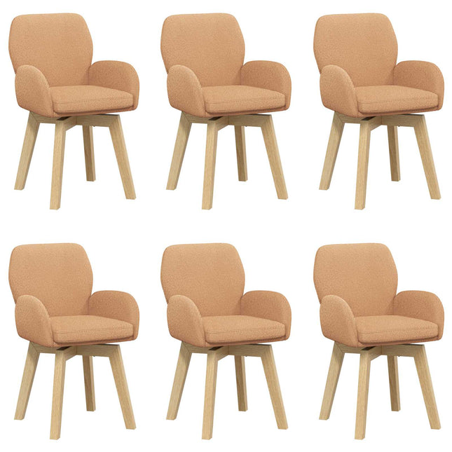 Svingende Spisestole 6 pcs Bouclé Beige 54 x 58 x 87 cm