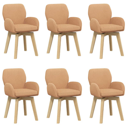 Svingende Spisestole 6 stk. Bouclé Beige 54 x 58 x 87 cm