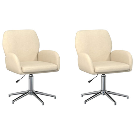 Drejestole 2 stk. 54 x 58 x 90 cm Cremefarvet Stof