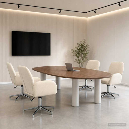 Drejestole 4 stk. 54 x 58 x 90 cm Cremefarvet Stof